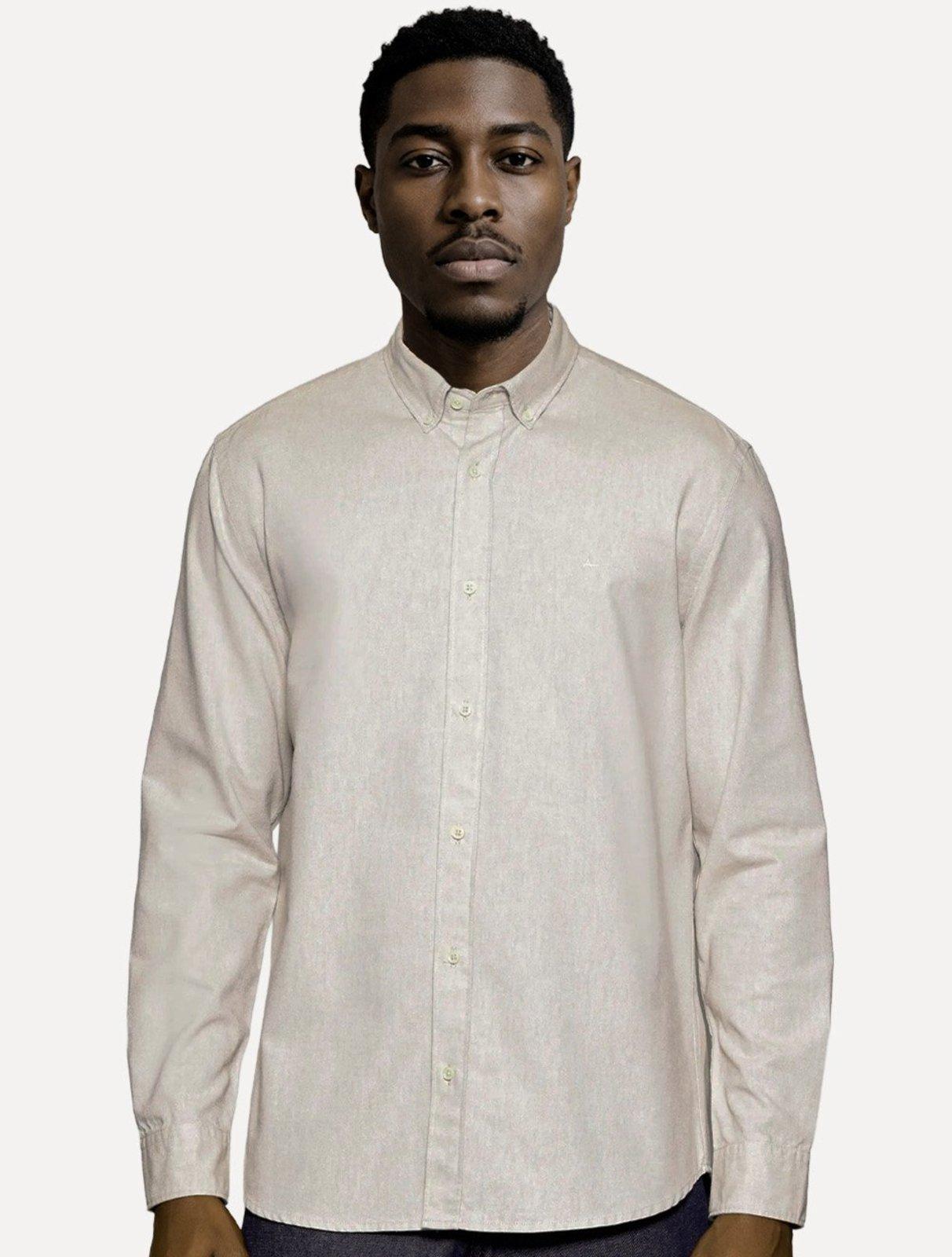 Camisa Aramis Masculina Slim Oxford Planalto Caquí Médio