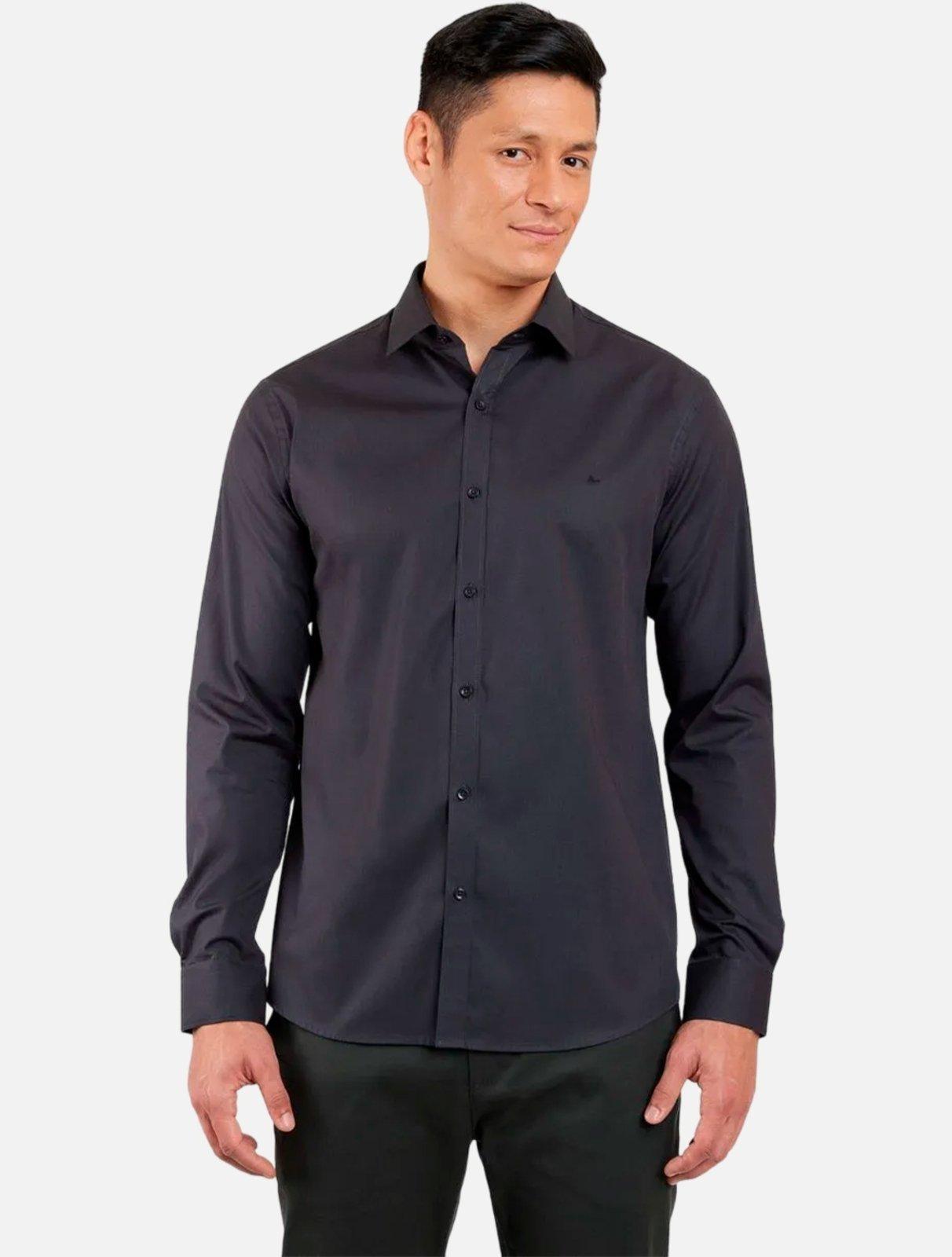 Camisa Aramis Slim Tricoline Liso ML020685 Grafite