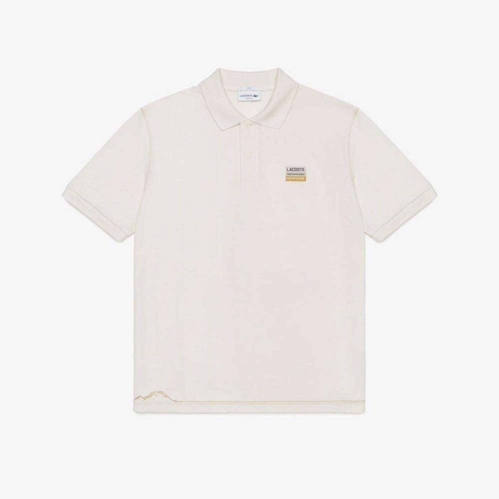 Polo Masculina de Piqué em Modelagem Solta Off-white