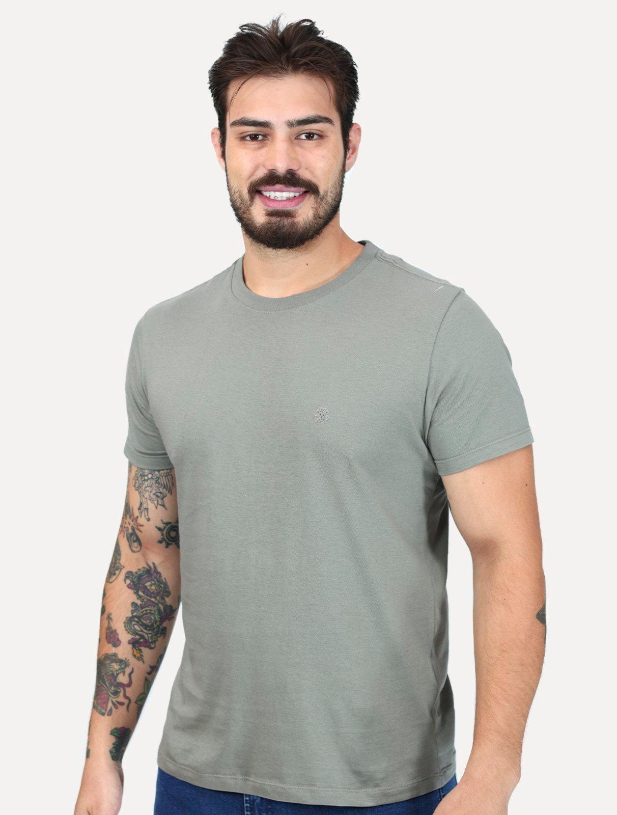 Camiseta John John Slim Fit One Cinza Médio