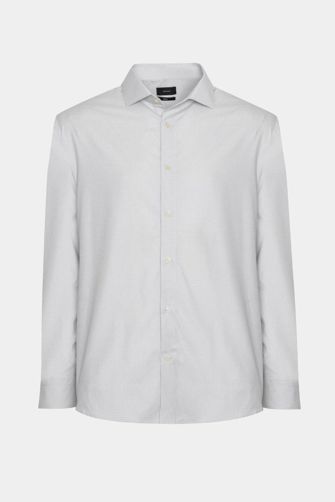 Camisa Aramis Manga Longa Regular Branco e Cinza