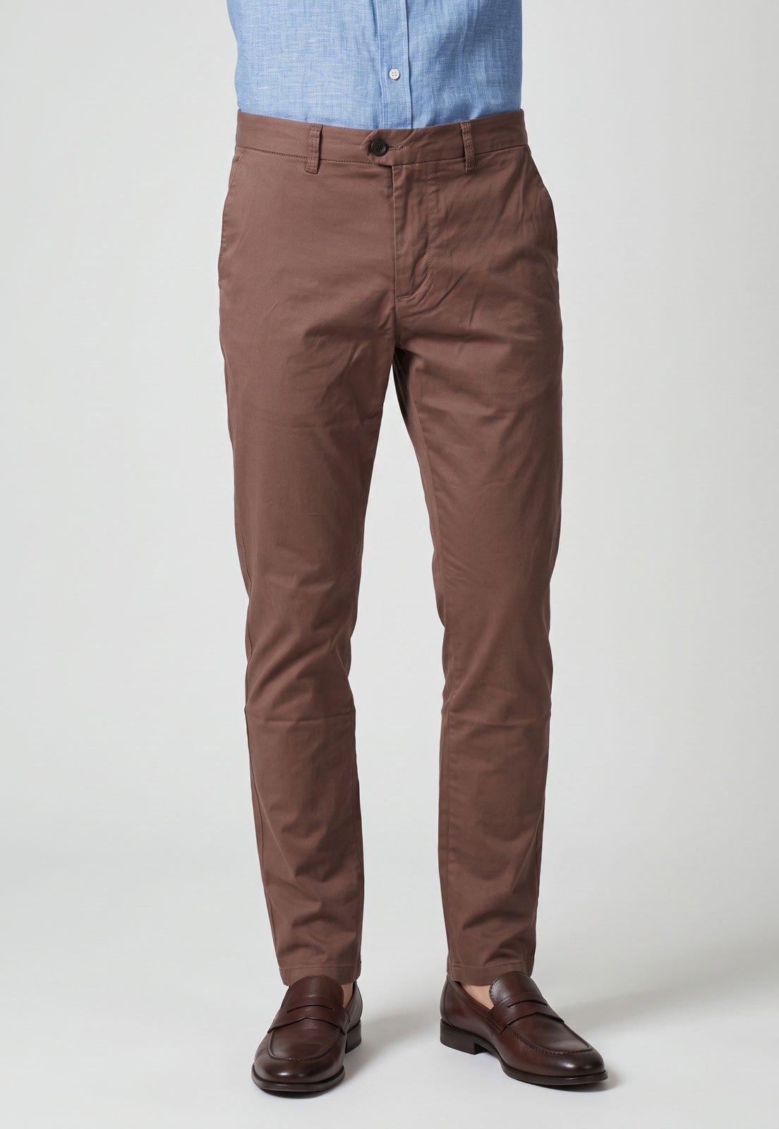 Calça Masculina Aramis Sarja Reta Marrom
