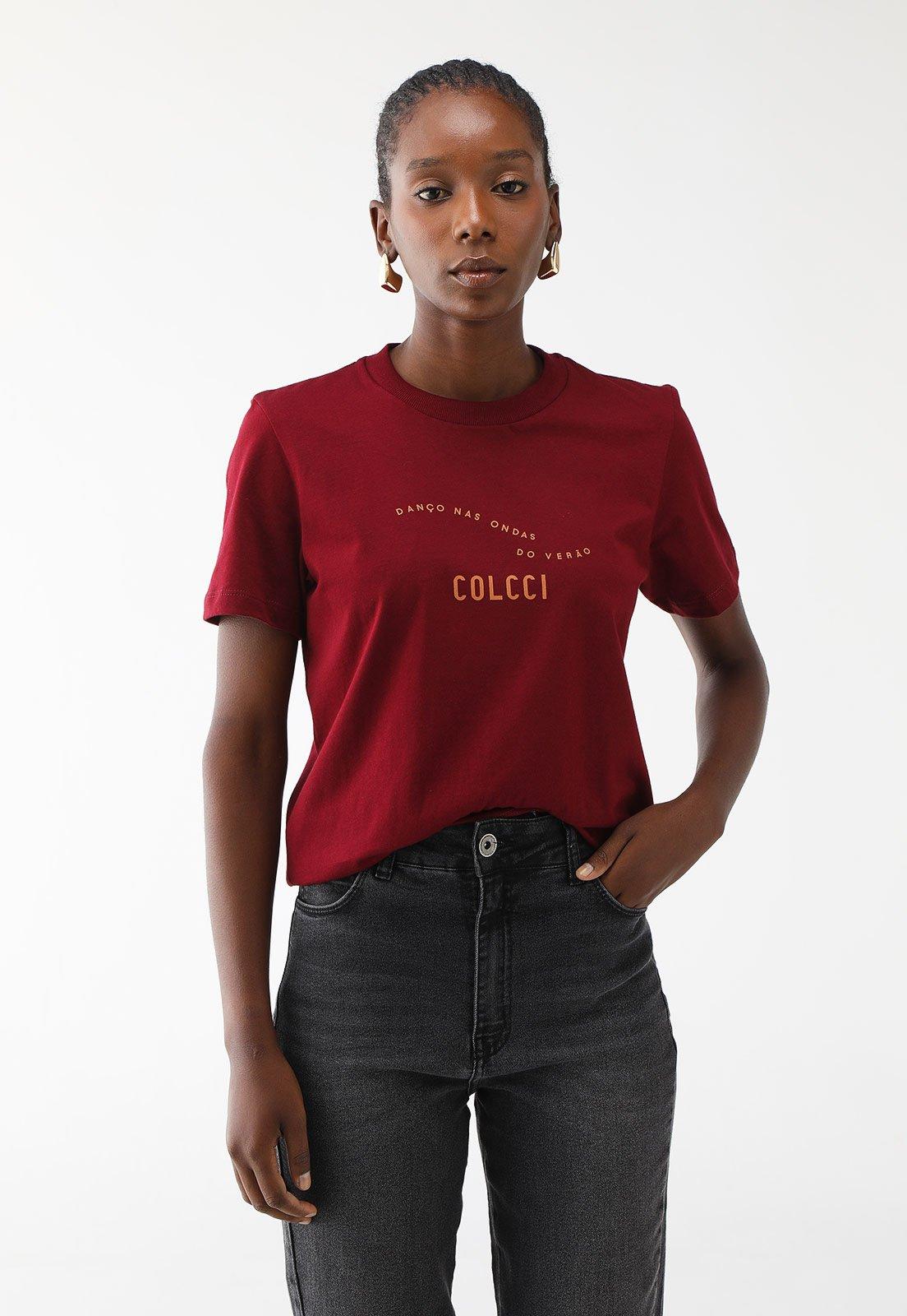 Camiseta Colcci Reta Logo Vermelha