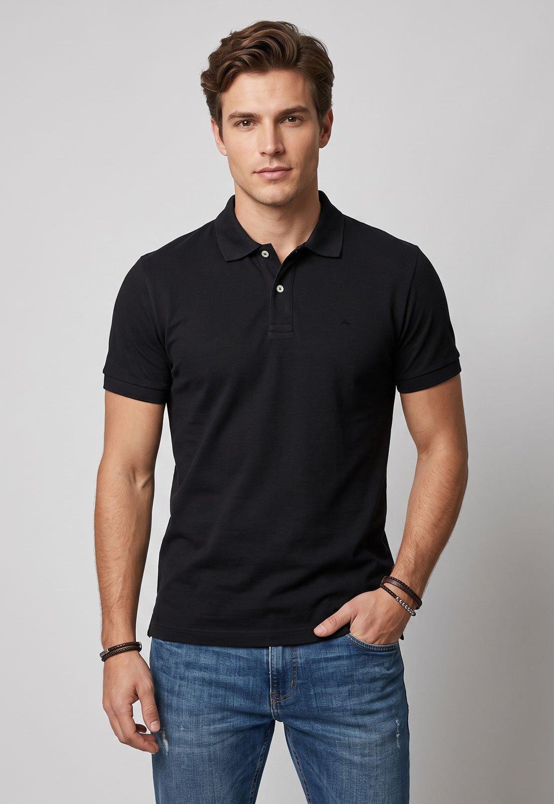 Polo Masculina Aramis Clássica Preta