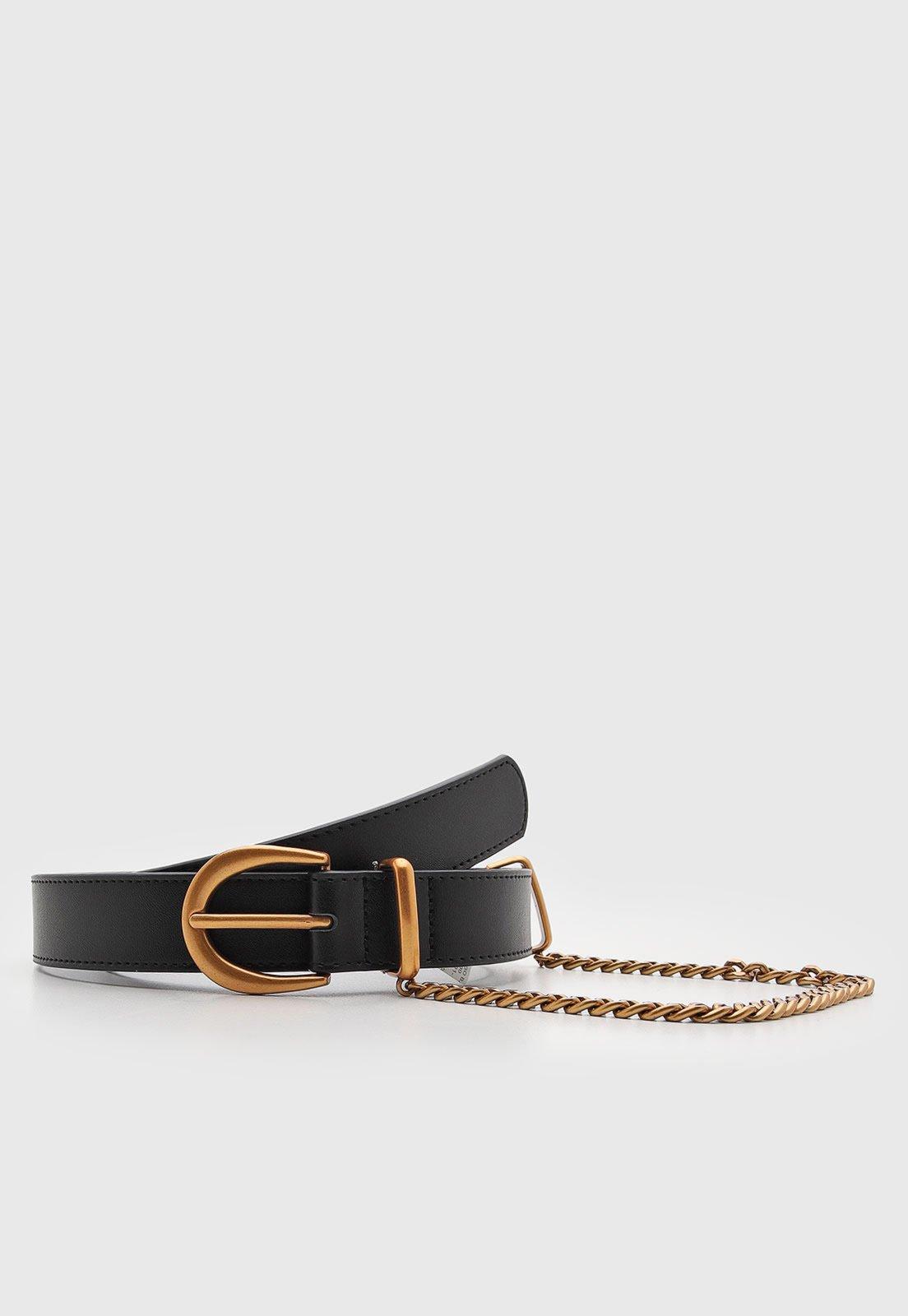 Cinto Feminino Santa Lolla Corrente Couro Preto
