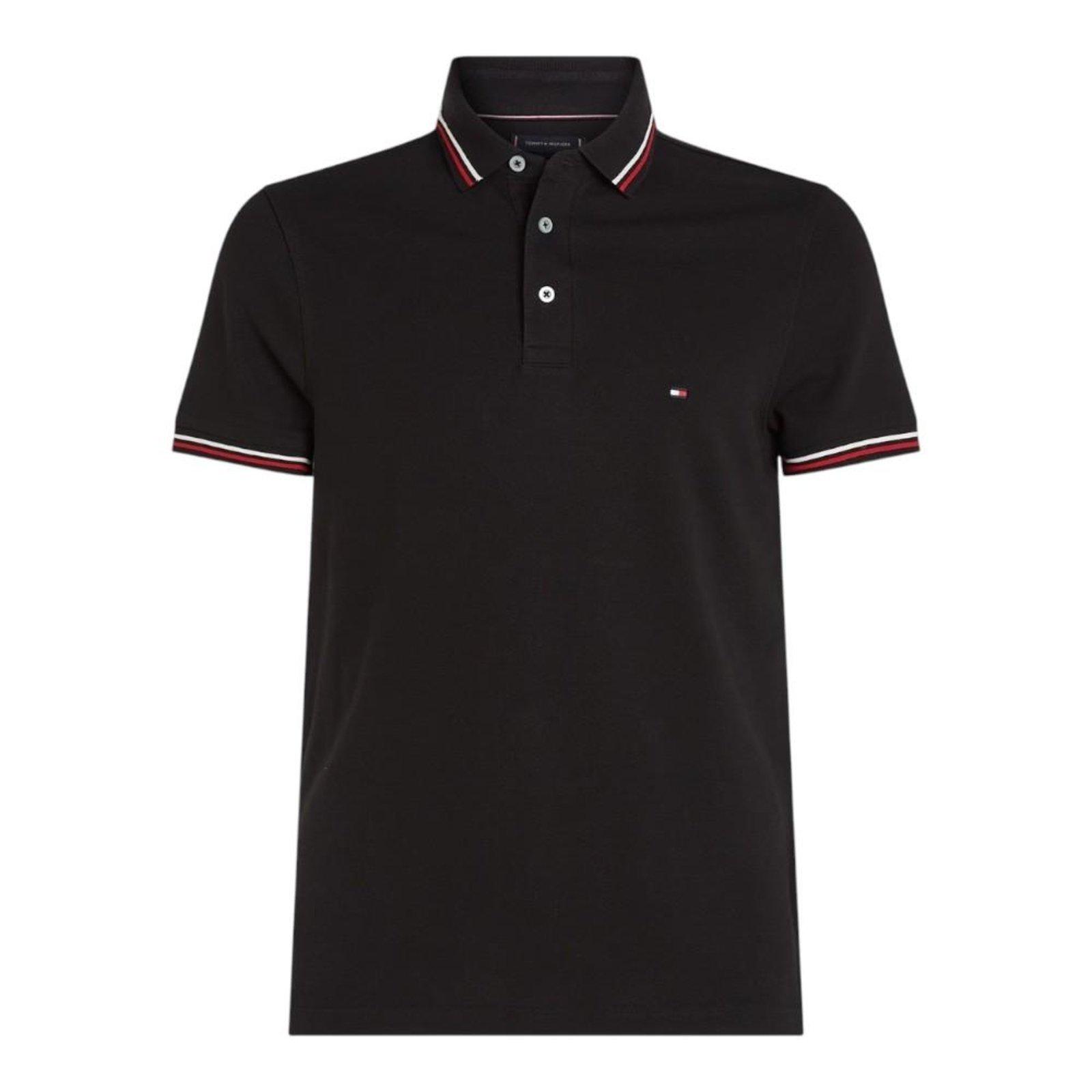 Camisa Polo Tommy Hilfiger Tipped Slim Fit Masculino Preto