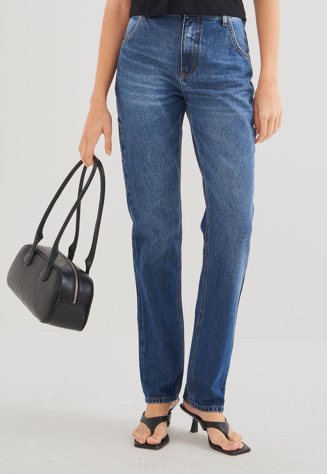 Calça Jeans Feminina Colcci Mom Cintura Alta Azul