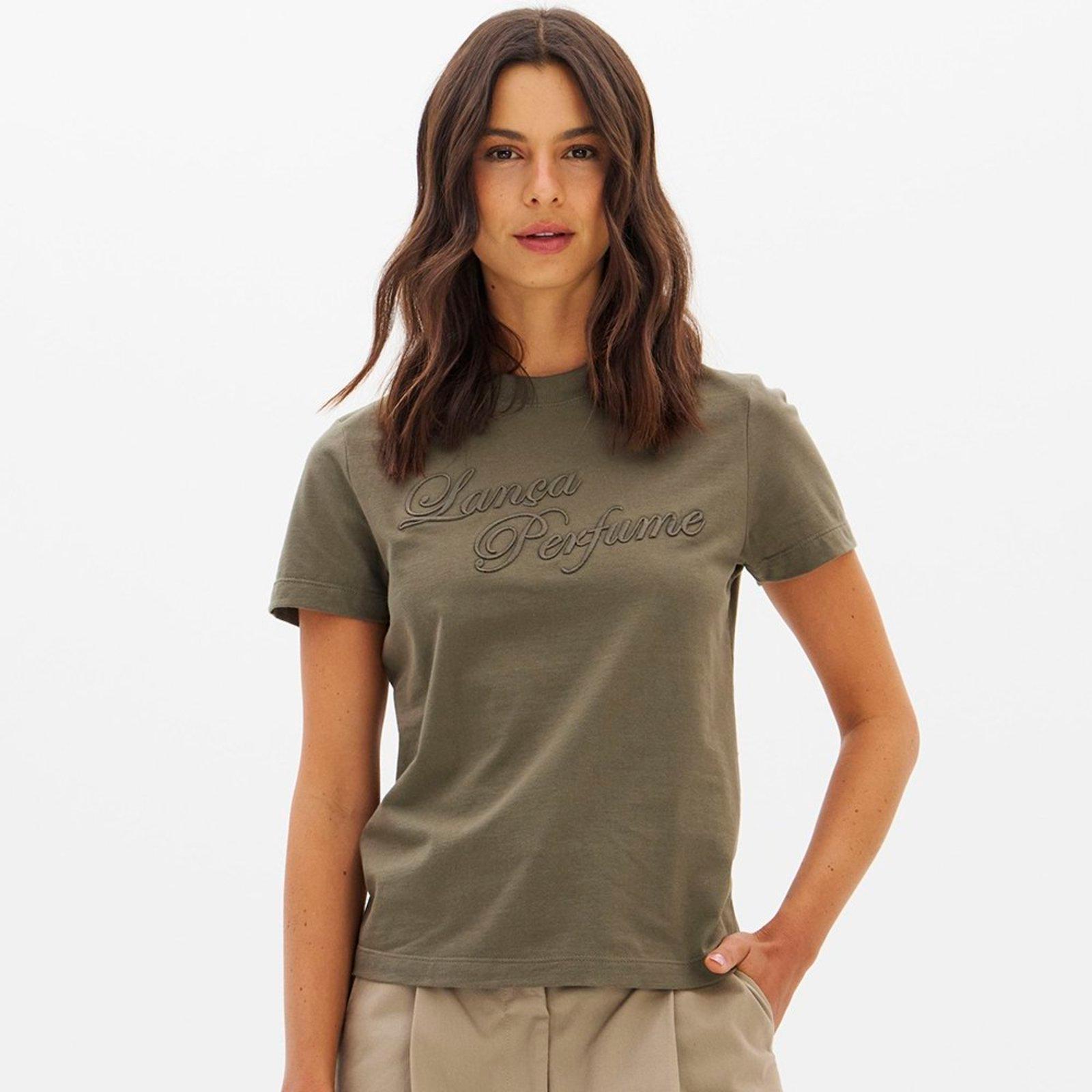 Camiseta Lança Perfume Baby Look Curta In26 Verde Feminino