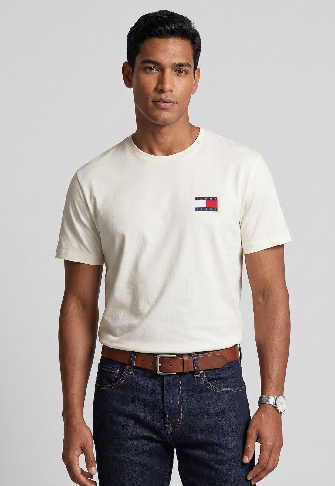 Camiseta Masculina Tommy Jeans Essential Flag Tee Branca