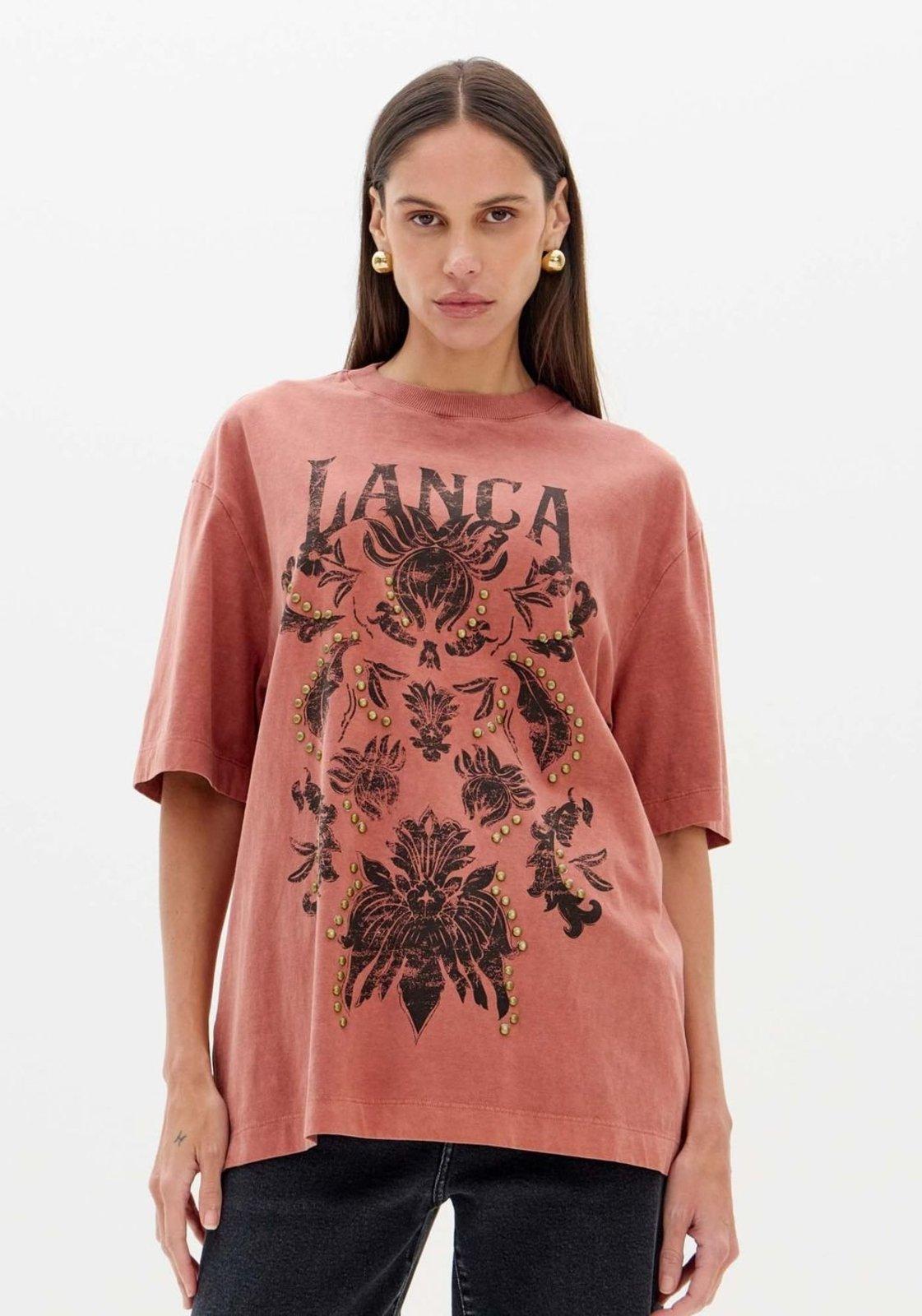 T-shirt Manga Curta Com Aplicações Lança Perfume