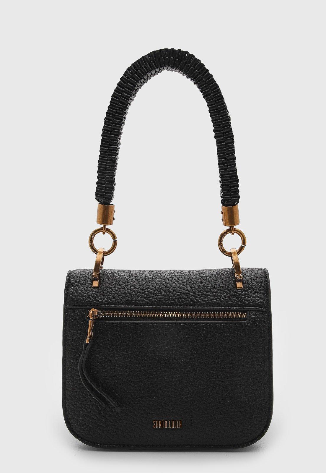 Bolsa Feminina Santa Lolla Média Texturizada Preta