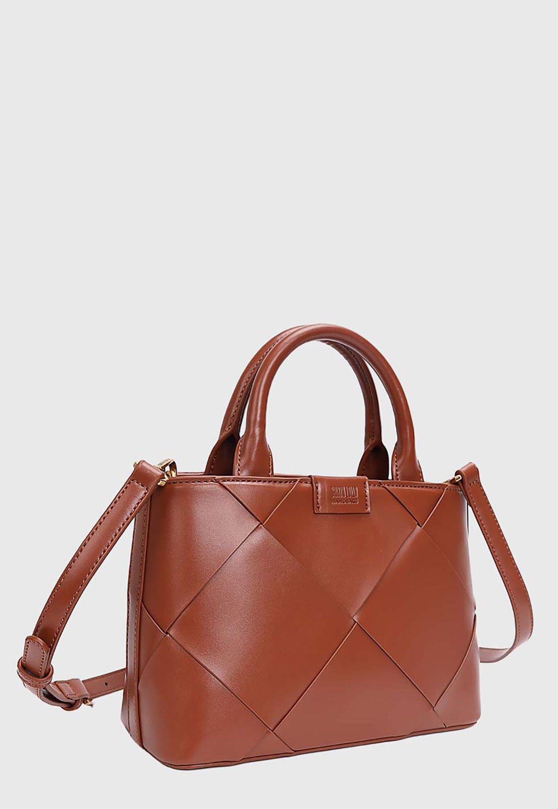 Bolsa Grande Santa Lolla Trançada Marrom