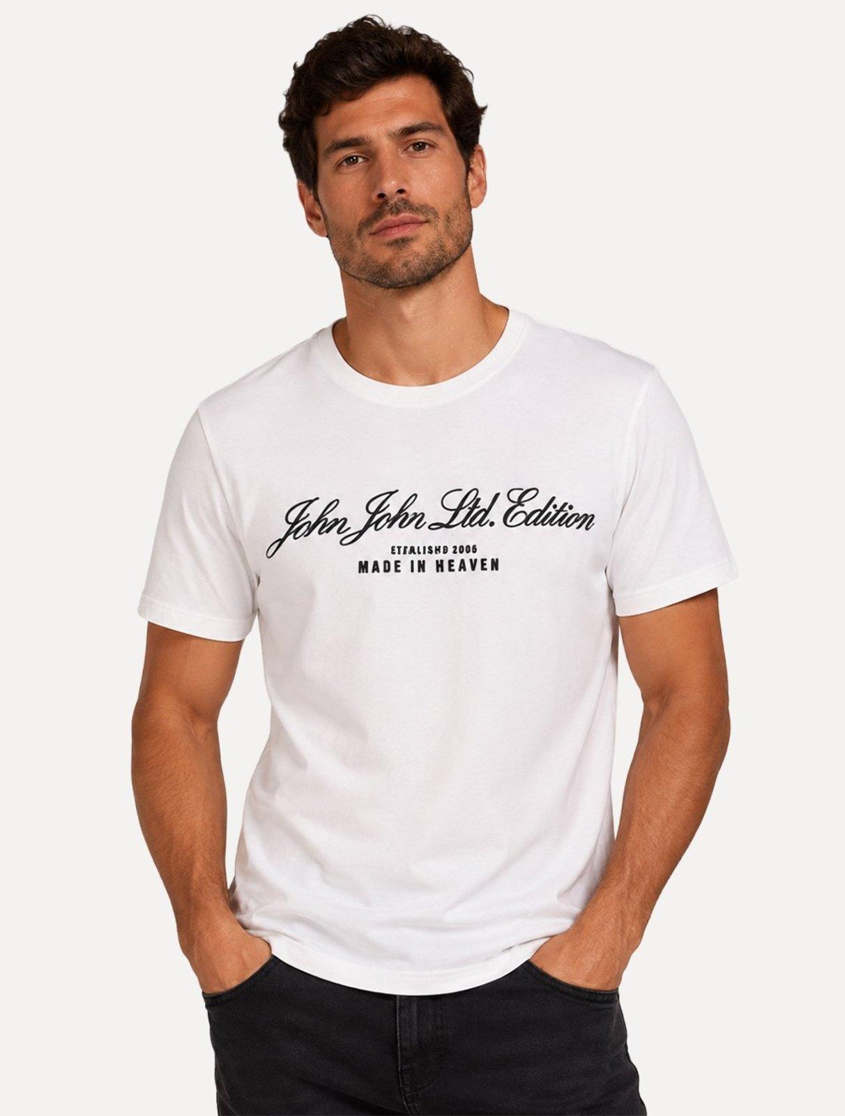 Camiseta John John Masculina Regular Fit Ltd Clean Branco