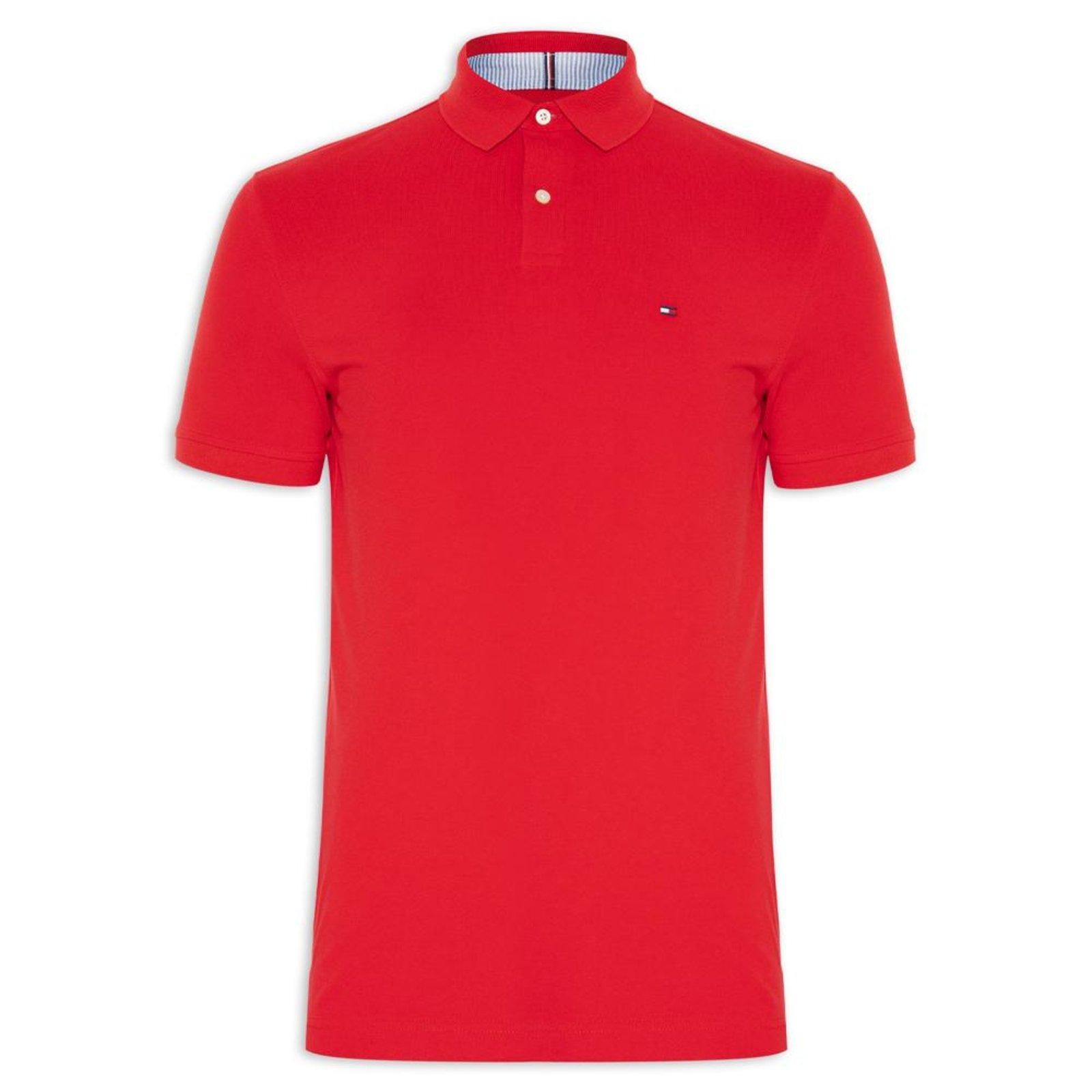 Camiseta Gola Polo Tommy Hilfiger Stretch Fit Vermelho