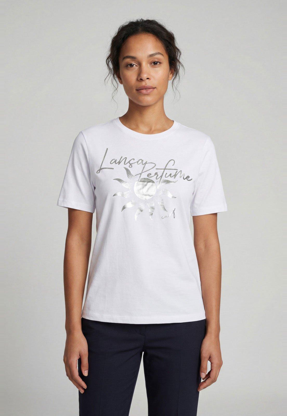 Camiseta Feminina Lança Perfume Estampada Branca