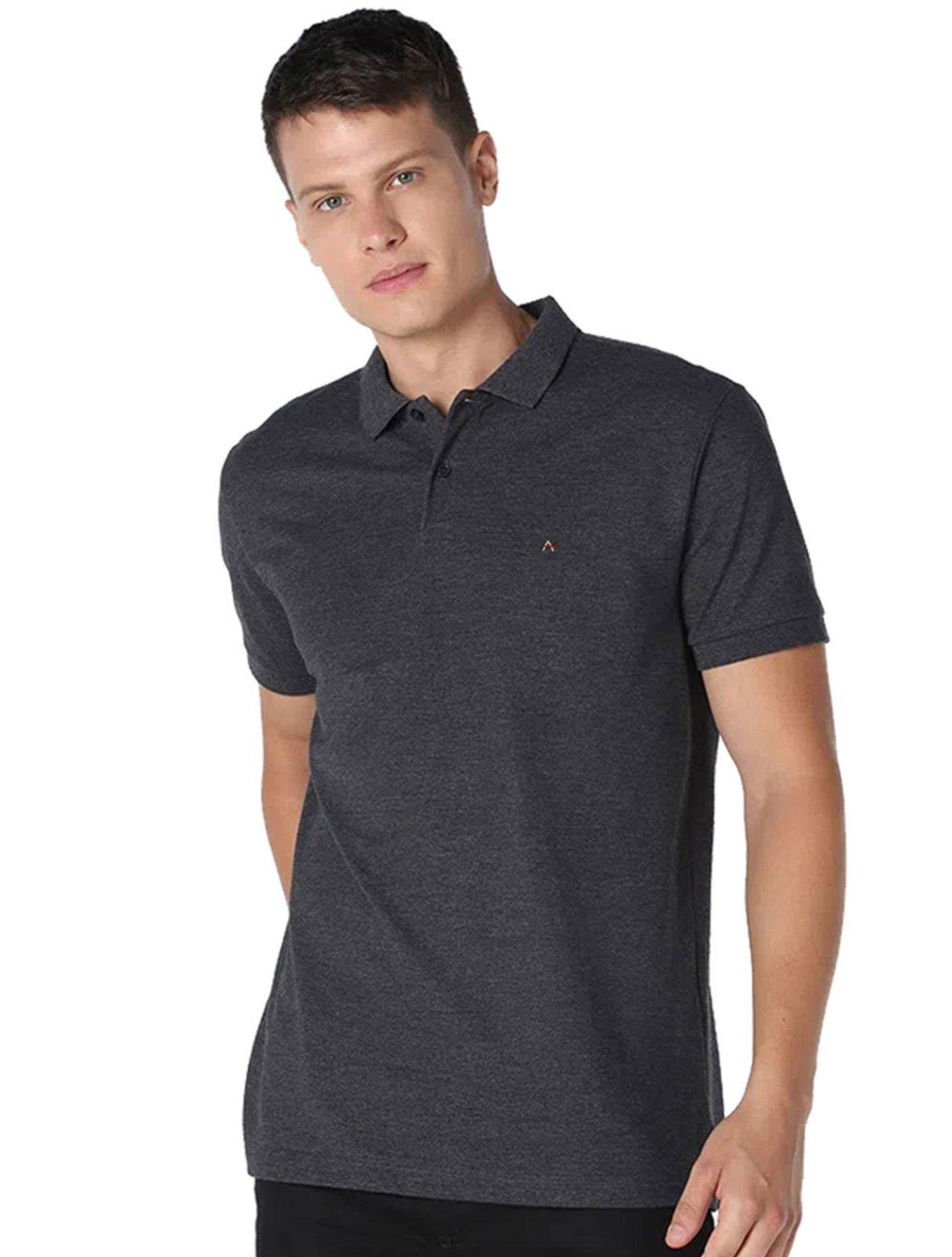 Polo Aramis Masculina Basic Piquet Grafite Mescla