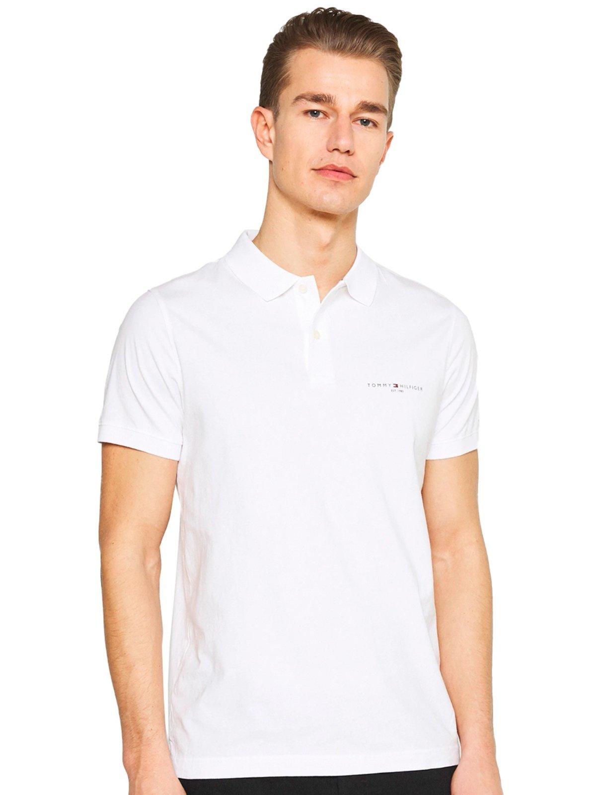 Polo Tommy Hilfiger Masculina Malha Clean Jersey Branco