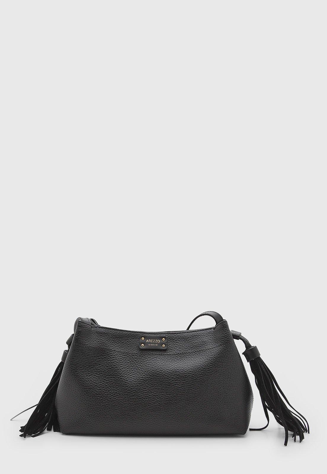 Bolsa Feminina Arezzo Franjas Preta