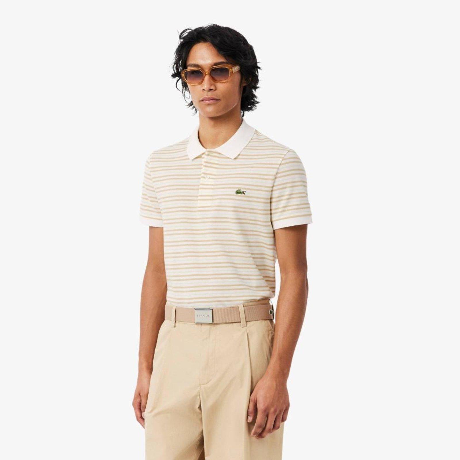 Polo em Petit Piqué Listrada – Classic Fit Bege