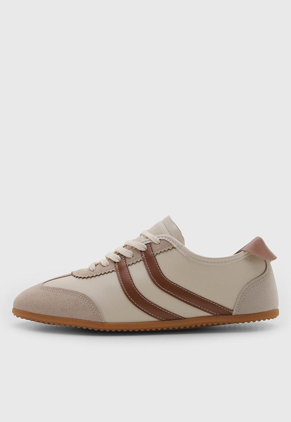 Tênis Feminino Vizzano Cano Baixo Bege