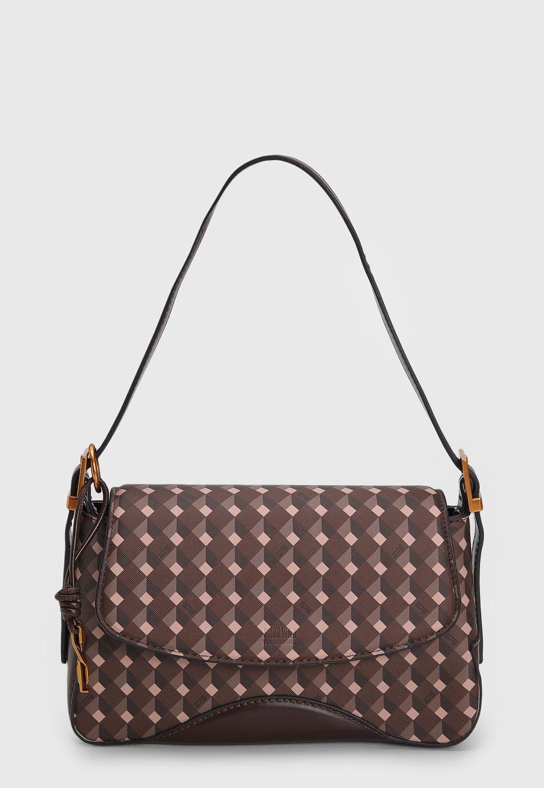 Bolsa Tiracolo Santa Lolla Monograma Tote Marrom
