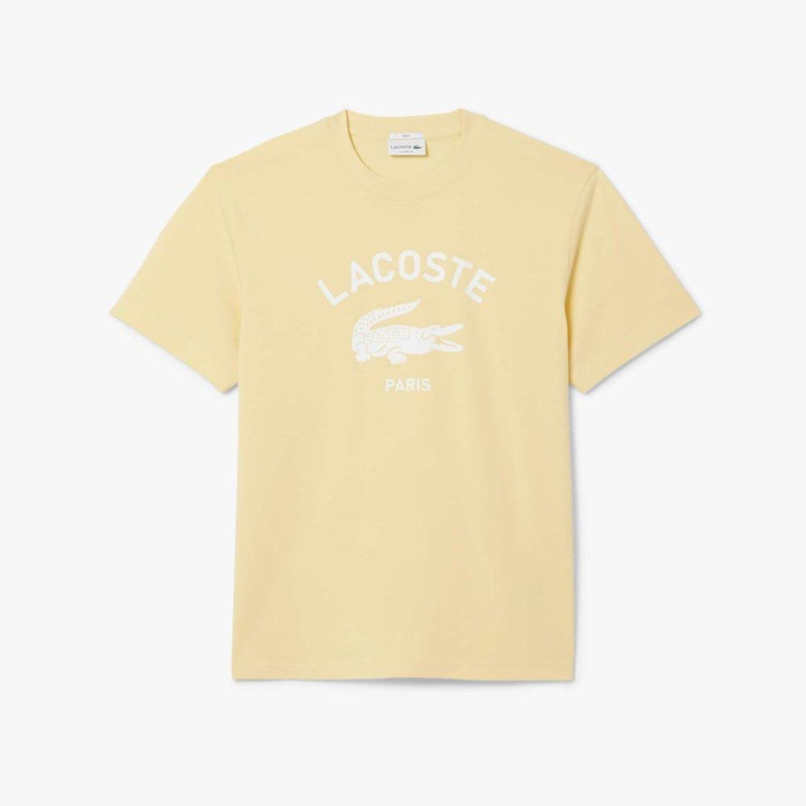 Camiseta em Algodão com Estampa Assinada Amarelo