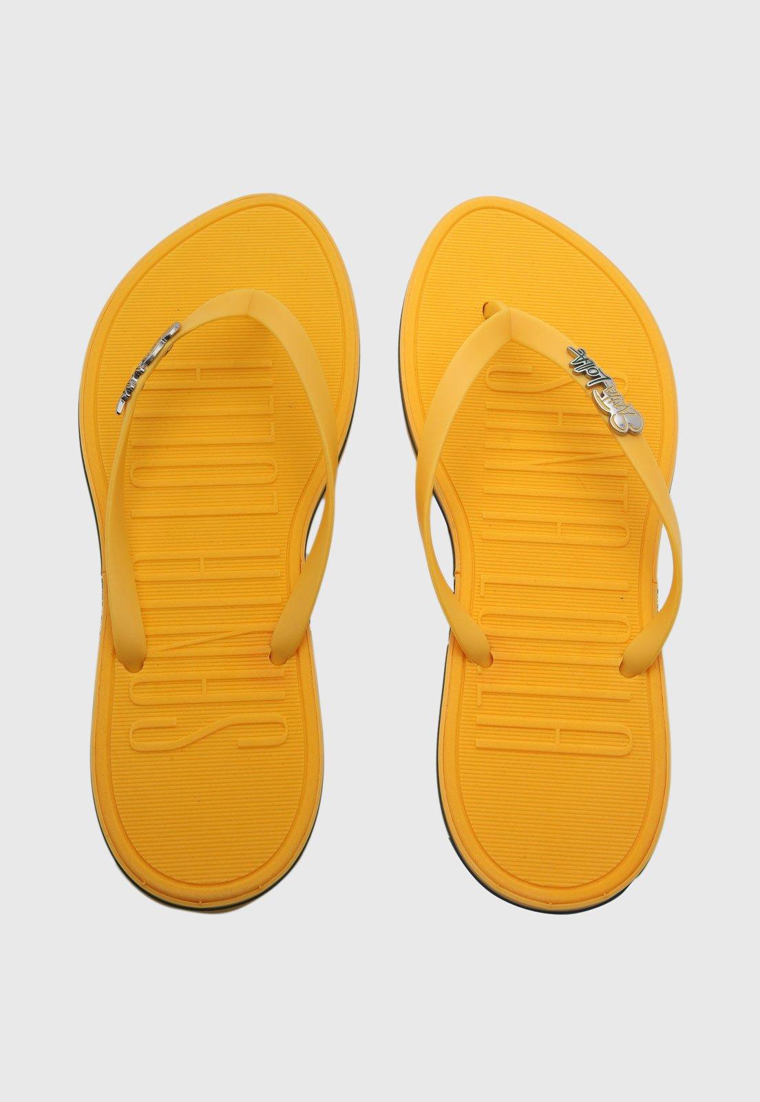 Chinelo Feminino Santa Lolla Logo Metal Amarelo