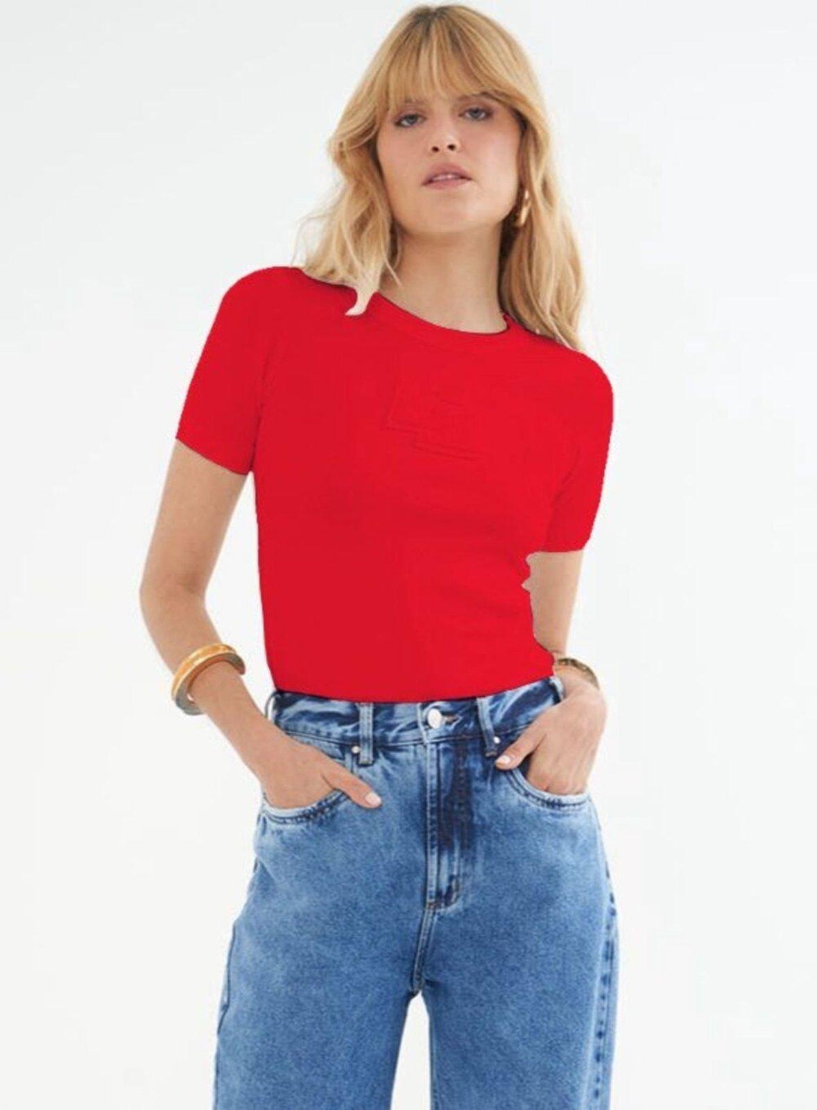 Camiseta Com Logo Em Alto Relevo Colcci Vermelho Ife