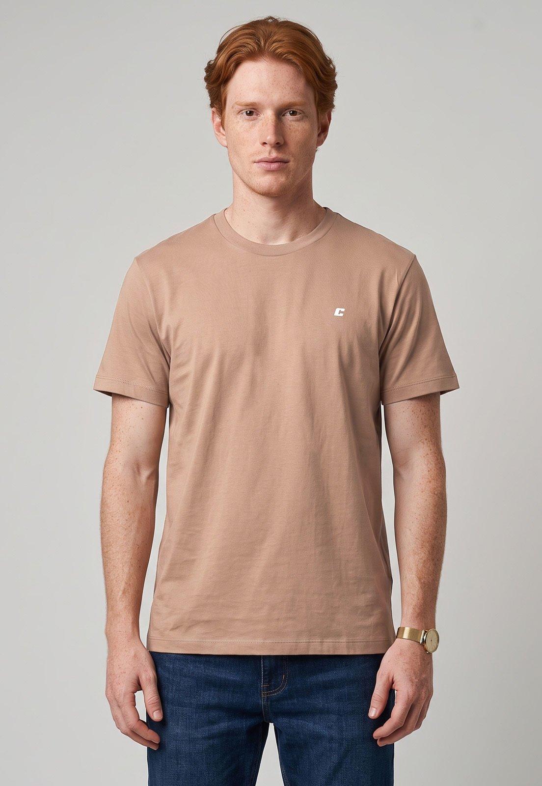 Camiseta Masculina Colcci Gola Redonda Bege