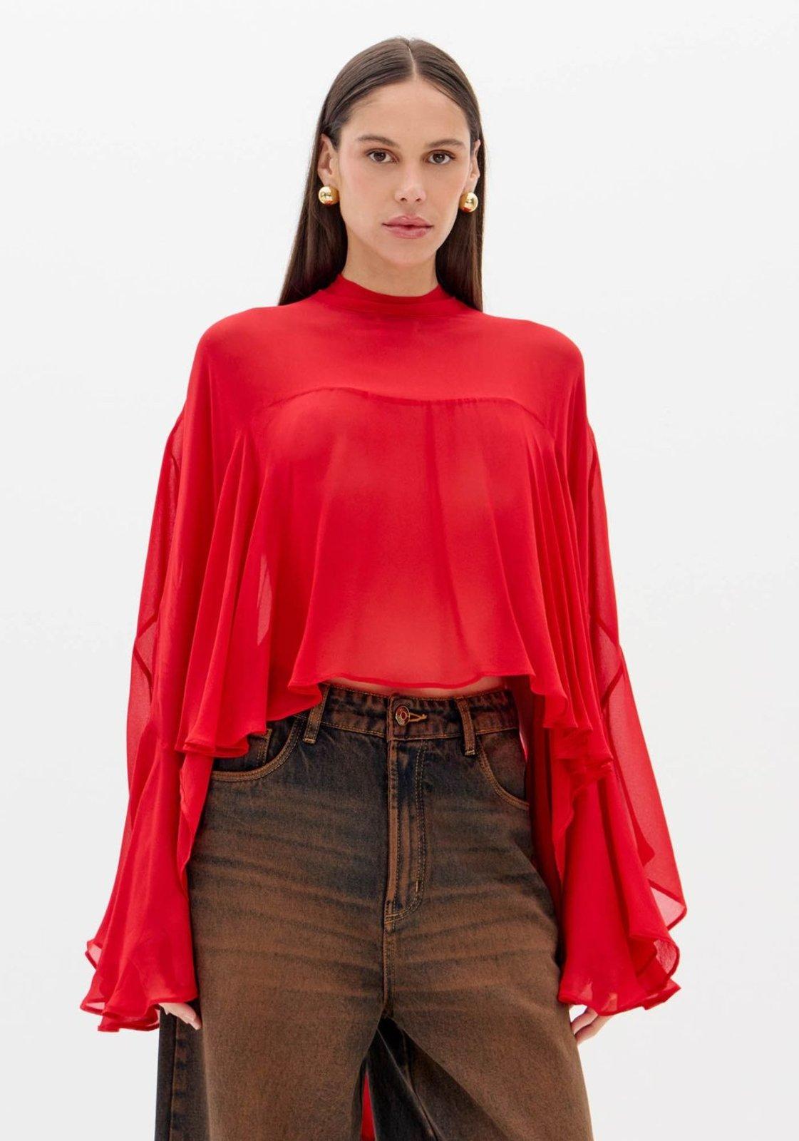 Blusa Capa De Chiffon Lança Perfume