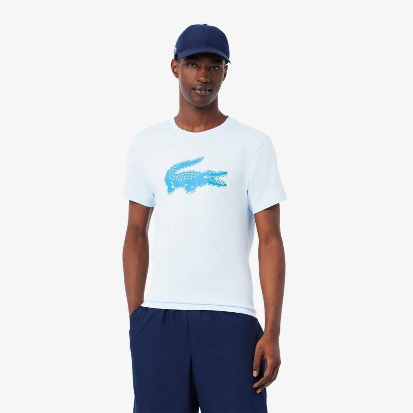 Camiseta Lacoste Esportiva de Algodão Ultra Dry com Logo XXL Azul