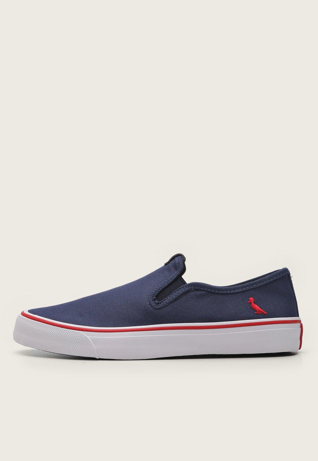 Tênis Lona Slip On Reserva Liso Azul-Marinho