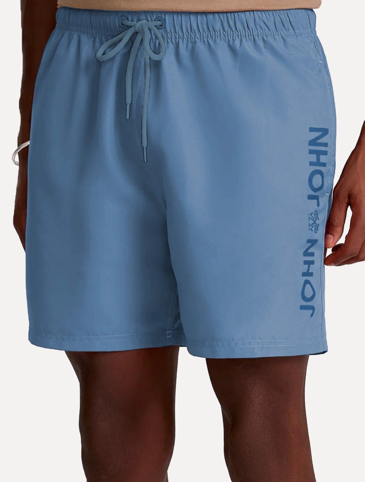 Short John John Masculino Trancoso Fiji Bic Azul Claro