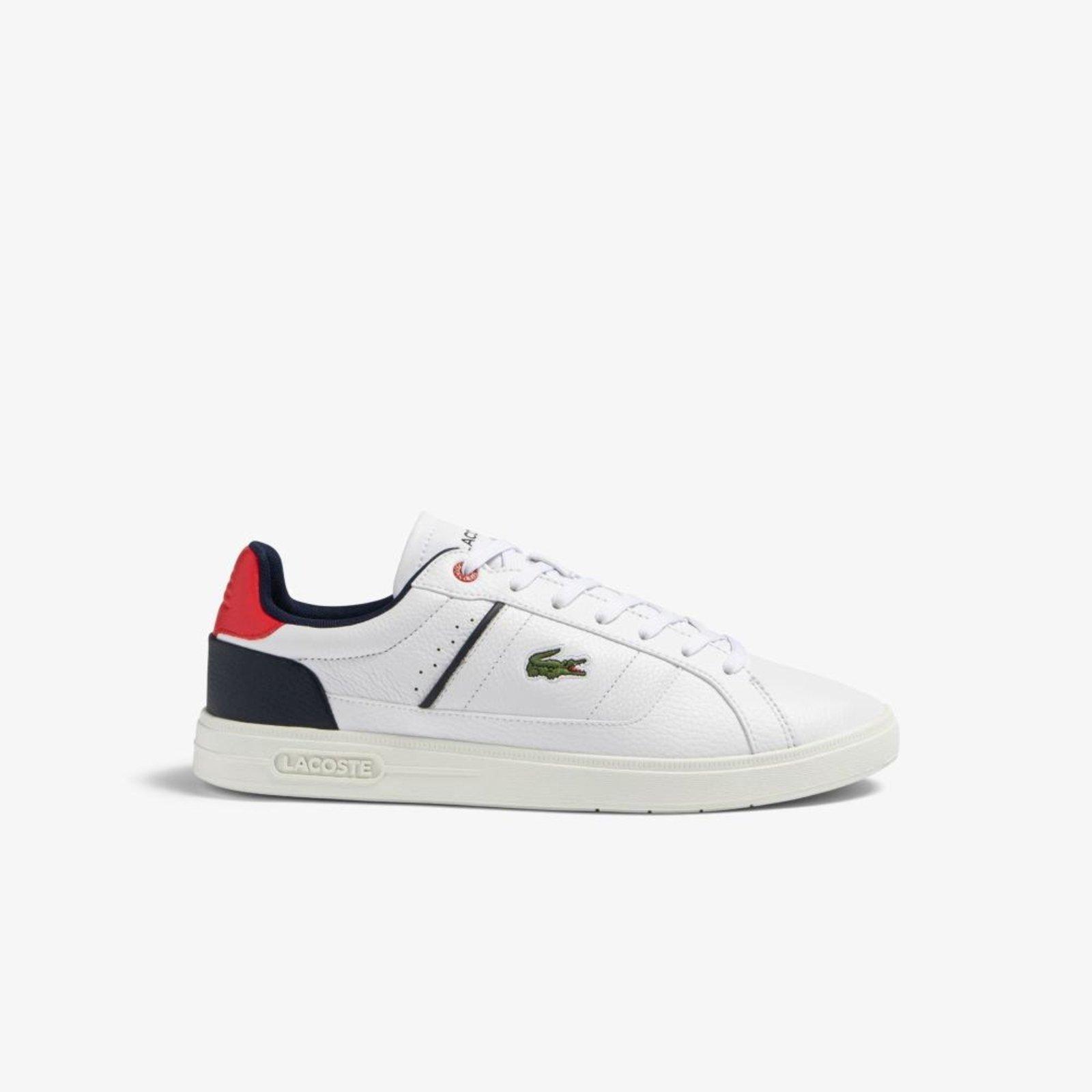 Tênis masculino Lacoste Europa Pro em material sintético tricolor Branco