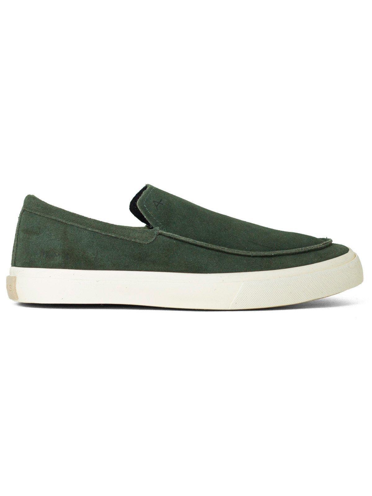Tênis Masculino Slip On Aramis Casual Easy Drive Camurça Confortável Elástico Verde Militar