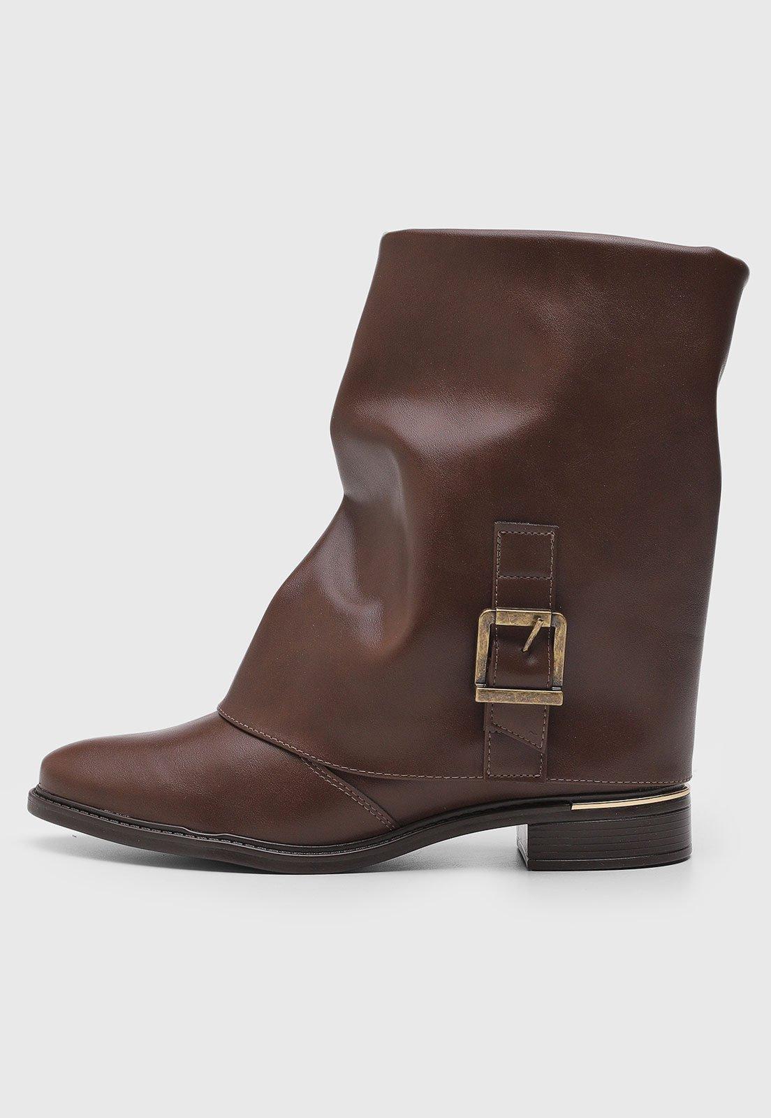 Bota Cano Baixo Feminina Vizzano Marrom