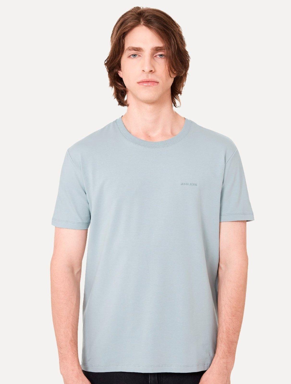 Camiseta John John Masculina Slim Fit Cotton Azul Claro