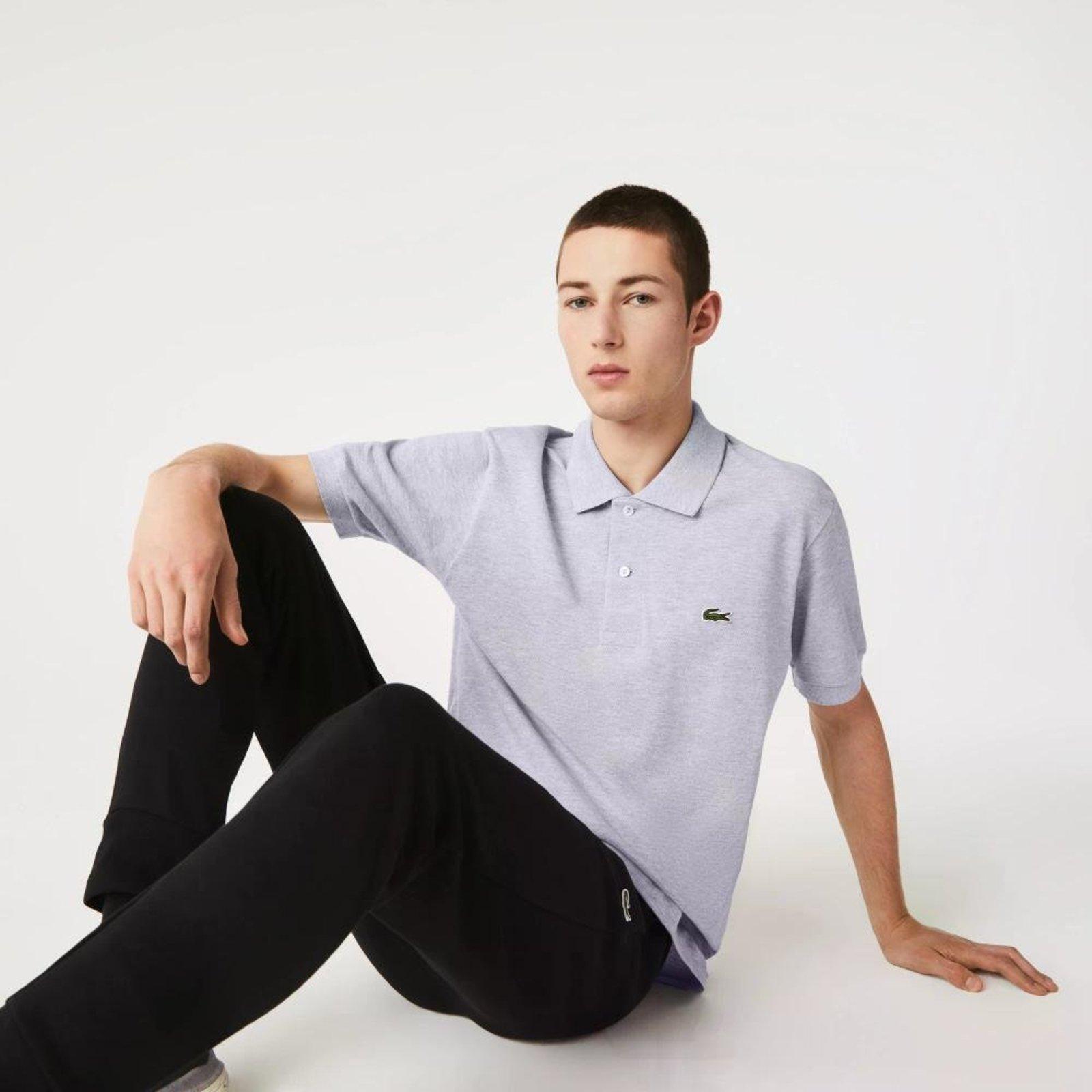 Camisa polo masculina Lacoste mescla Cinza