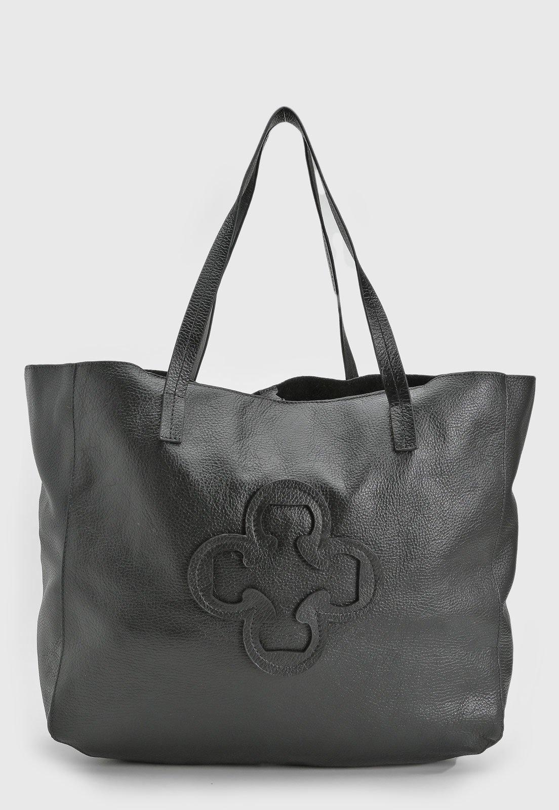 Bolsa Sacola Feminina Capodarte Logo Preta