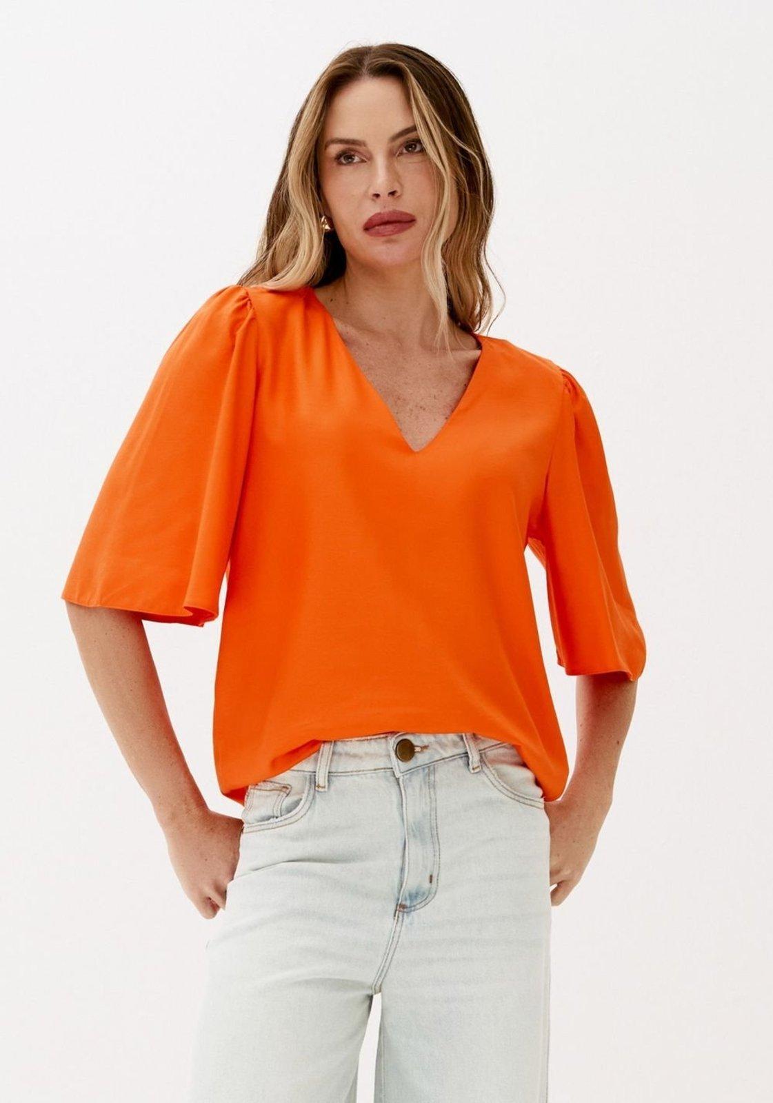 Blusa Decote V Manga Evasê Lança Perfume