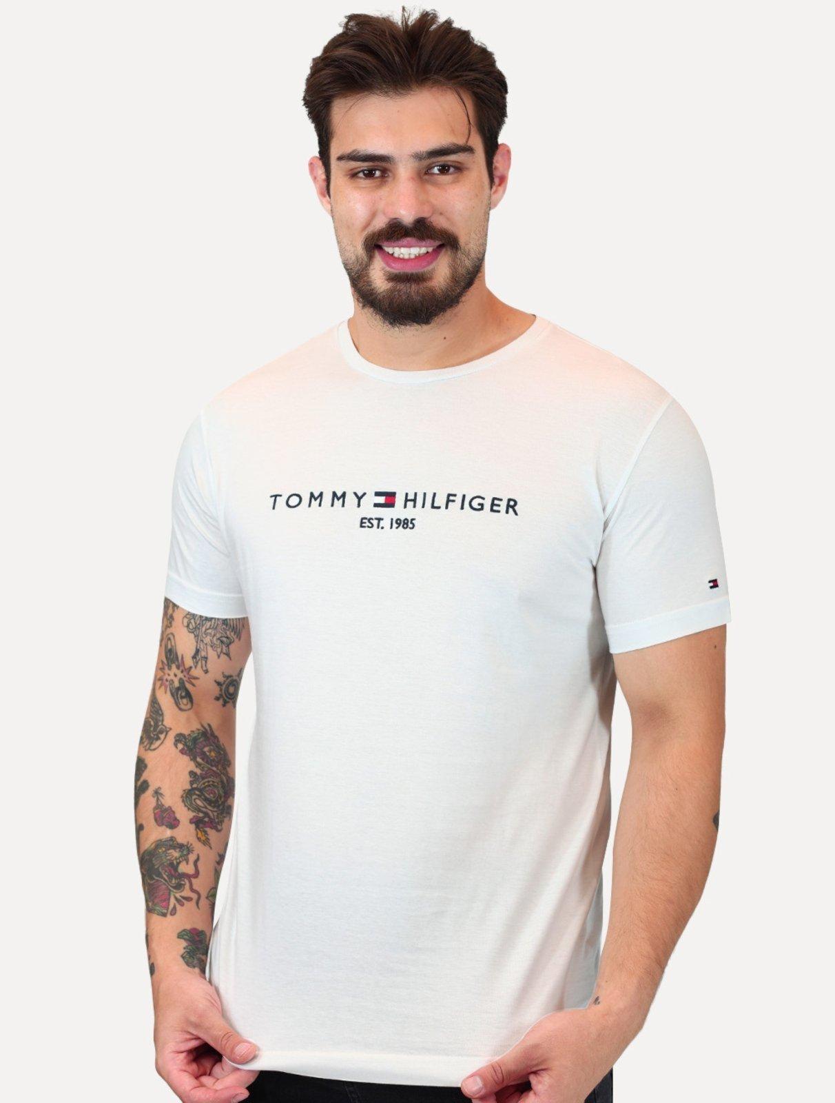 Camiseta Tommy Hilfiger Masculina Core Logo Branca