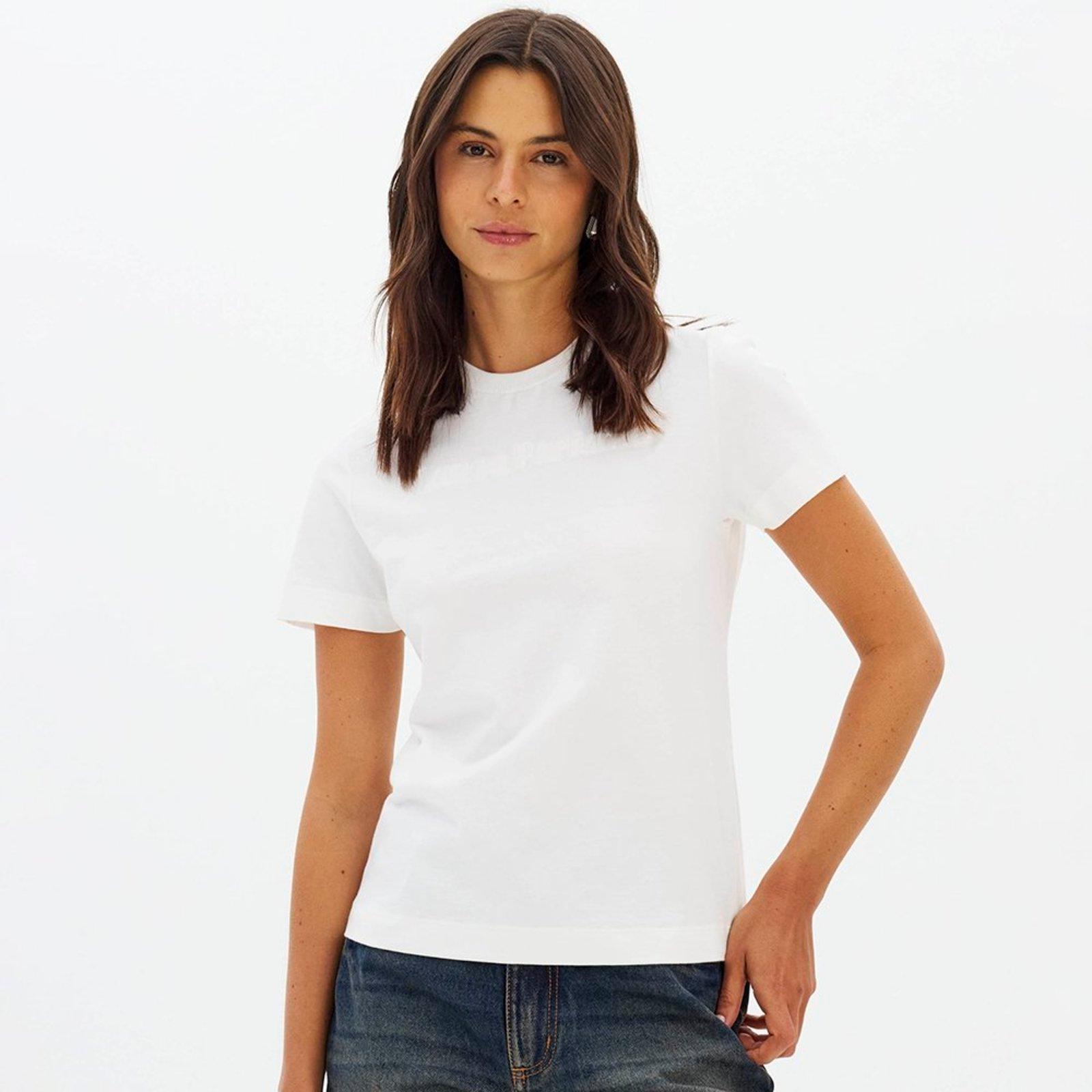 Camiseta Lança Perfume Baby Look In26 Off White Feminino