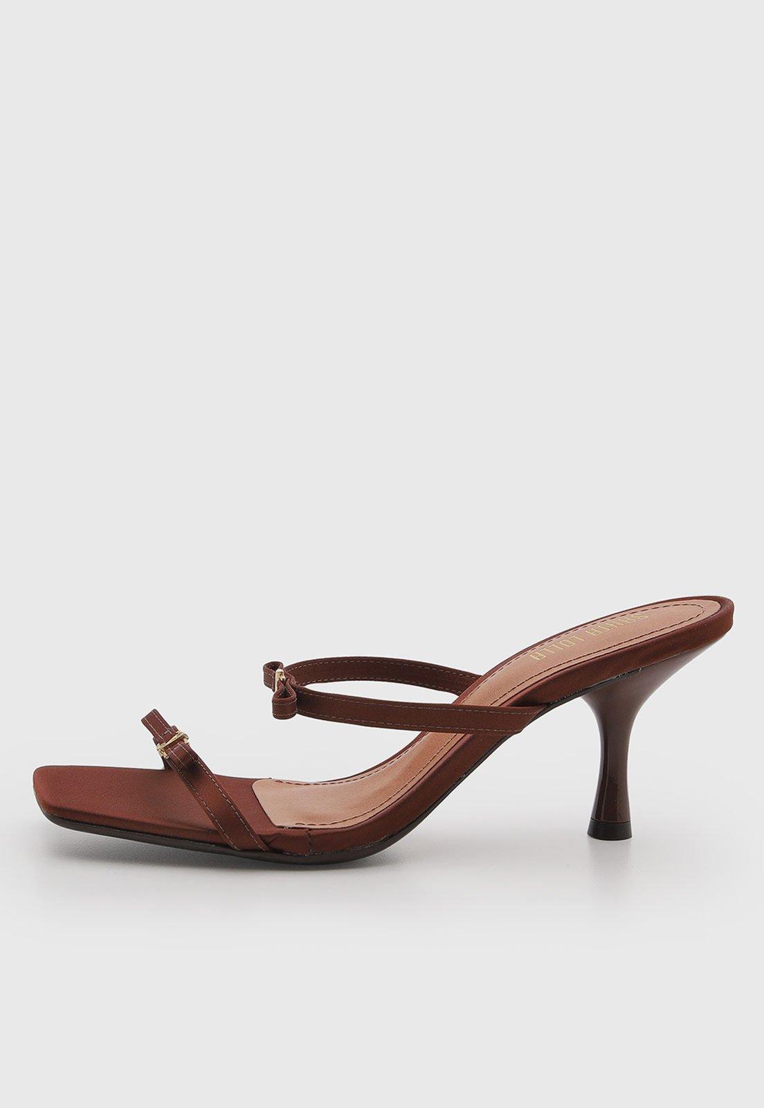 Sandália Feminina Santa Lolla Salto Fino Marrom
