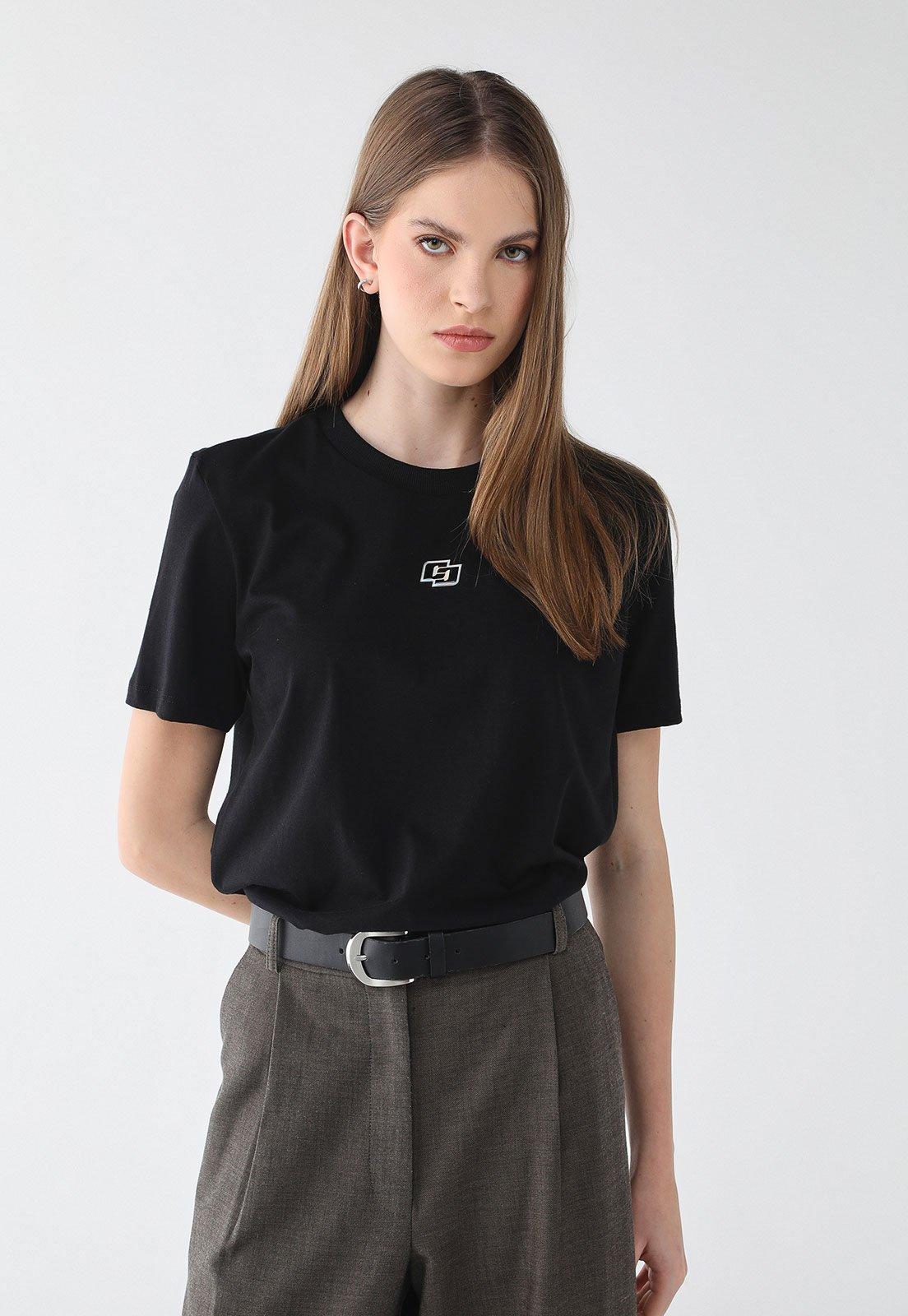 Blusa Feminina Colcci Logo Frontal Preta