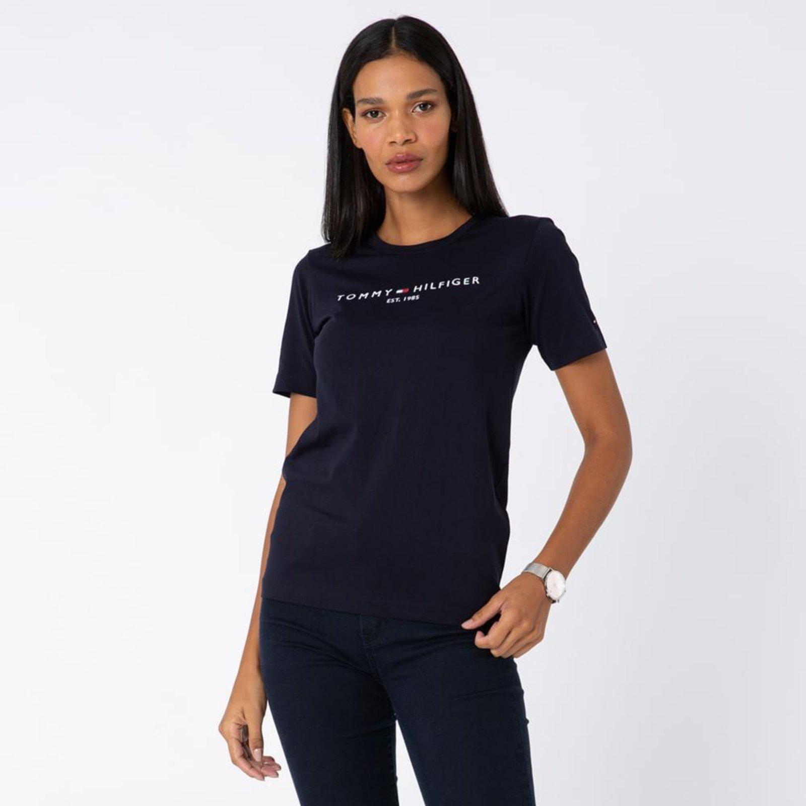 Camiseta Clássica Com Logo Azul - Tommy Hilfiger Azul
