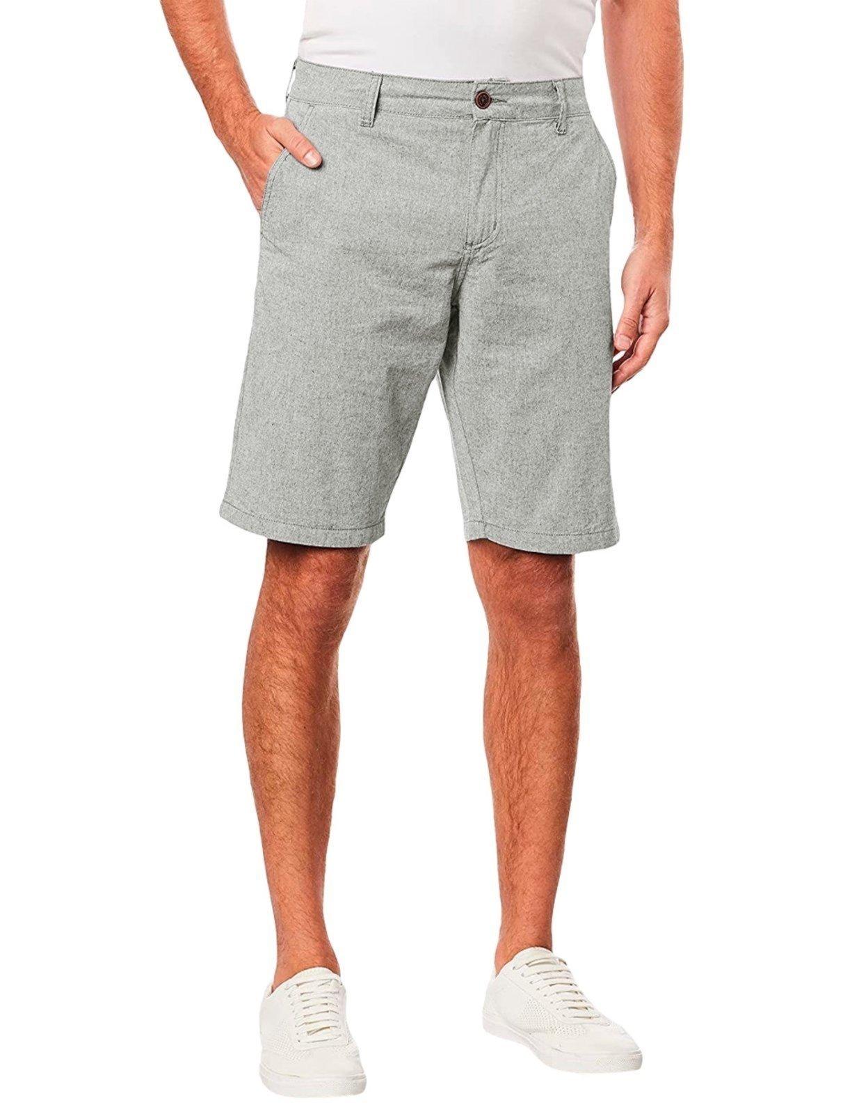 Bermuda Aramis Masculina Chino Fishbone Cinza