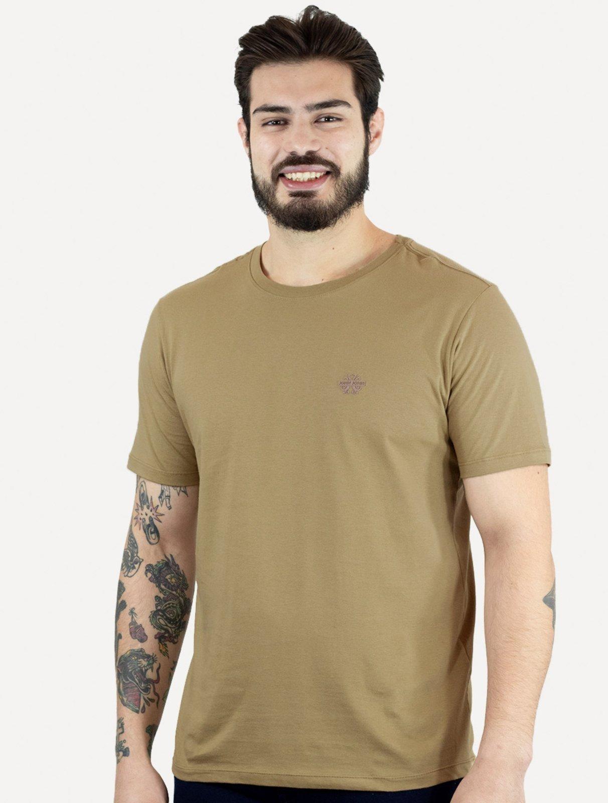 Camiseta John John Masculina Rubber Key Transfer Cáqui