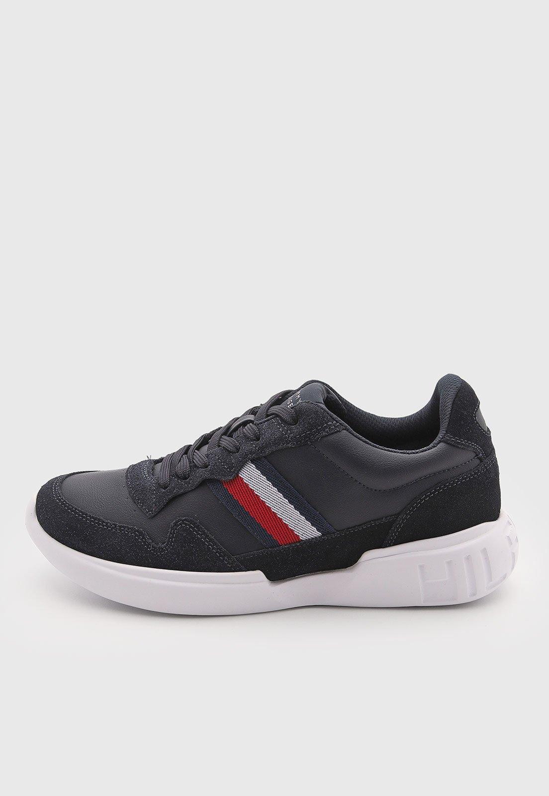 Tênis Masculino Tommy Hilfiger Tate Couro Azul Marinho