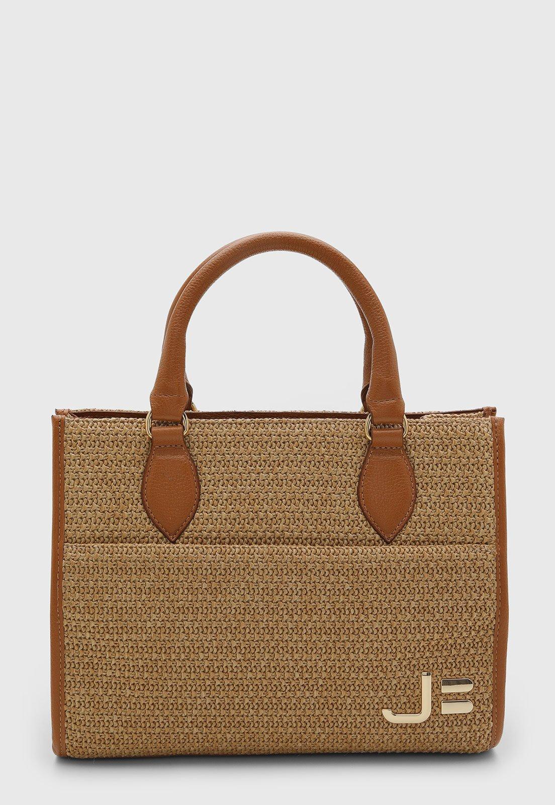 Bolsa Grande Feminina Jorge Bischoff Texturizada Caramelo