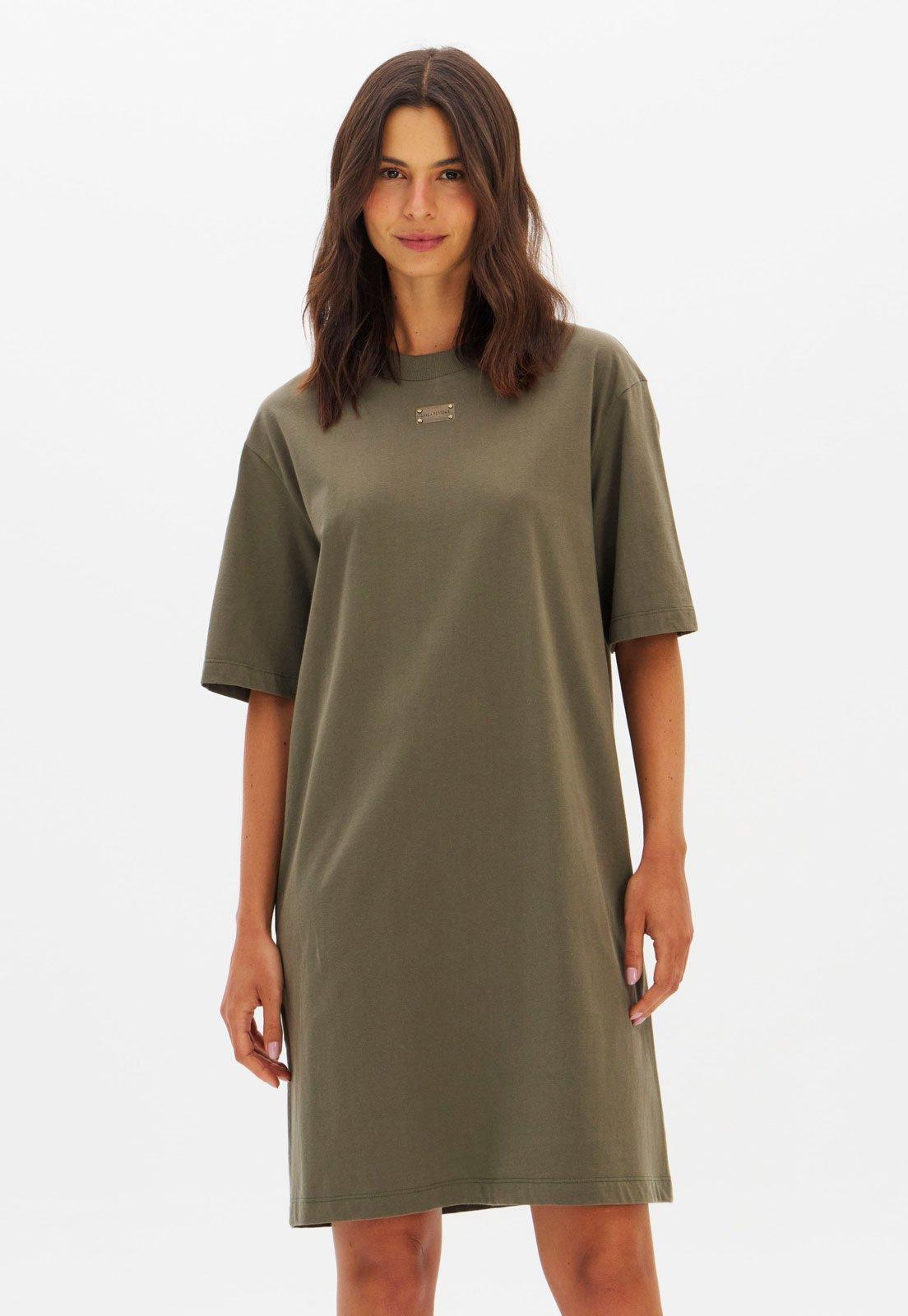Vestido Feminino Lança Perfume Modelagem Solta Verde Oliva